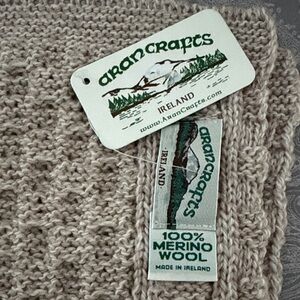 Aran Crafts Beige 100% Merino Wool Scarf